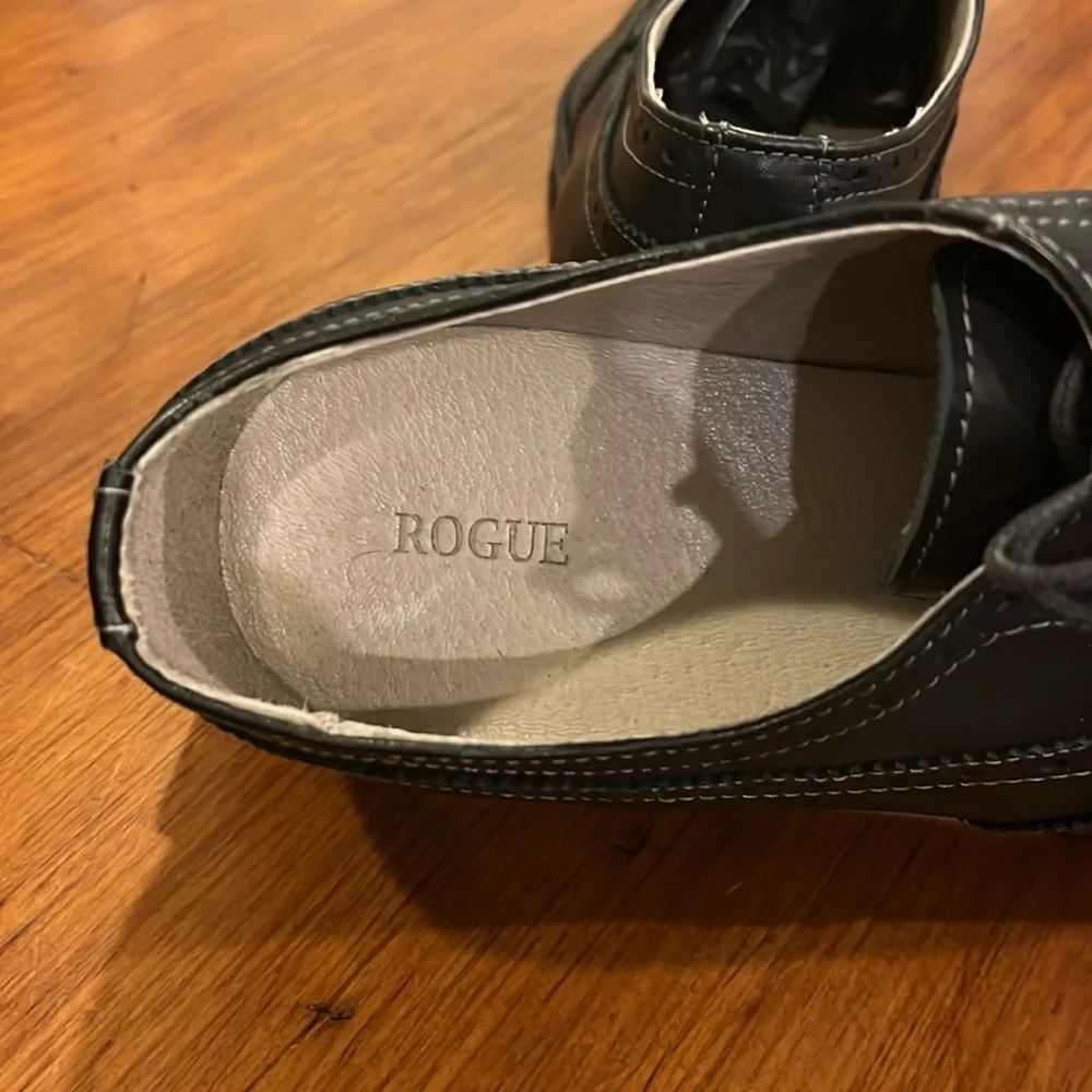 Rogue Rodman O Leather Wingtip Blucher Shoes black new Mens Size 11
